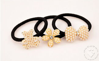 小珍珠水鉆蝴蝶結頭飾甜美發(fā)繩 限時搶購，3.9元虧本包郵，買三送一！