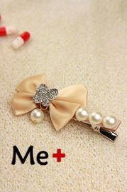 韓風輕舞 廠家直銷雪紡珍珠蝴蝶結發飾，引領時尚批發新潮流